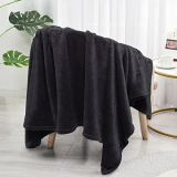 Batamanta Mujer Polar Invierno, 150 x 200 cm 420 gsm Mantas para Sofá de Franela Manta Forro Polar Reversible Gruesa Mantas Ligeras de Microfibra Suave y Cómoda (Negro)
