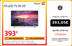 CODE : 19€ / 150€ →MAYESP19 Xiaomi televisor inteligente Mi LED 4S, 55 pulgadas, 4K, Ultra HDR, 2G + 8G, almacenamiento, Dolby + DTS, Netflix, Android, Control de voz, garantía|Smart TV|