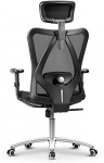 mfavour Silla Oficina ergonómica, Silla Escritorio, Silla de Escritorio con cojín de diseño de Red, reposacabezas y reposabrazos Ajustables, función de balanceo, Carga máxima 150 kg