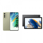 Samsung Galaxy S21 FE 5G – Teléfono Móvil con 128 GB, Smartphone Libre, Android, Oliva (Versión Española) + Samsung Galaxy Tab A8 – Tablet de 10.5”, 32GB, WiFi, Android, Gris(Versión Española)
