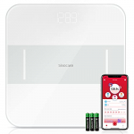 Sinocare Báscula de Baño Wireless Báscula Baño Digital Inteligente de Medición Precisacon Pantalla LED, Monitores de Peso Corporal Máximo 180kg para Andriod y iOS (Blanco)