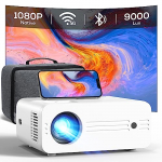 Proyector WiFi Bluetooth 5G con Estuche, Full HD 1080P Nativo 9000 Lumens 4K Compatible, iZEEKER Videoproyector Portátil Cine en Casa Pantalla de 300» para Smartphone/Laptop/PS5/TV Stick/Xbox