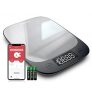Báscula de Cocina Digital, Sinocare Báscula Digital Bluetooth Para Cocina 5kg/11libras Báscula profesional de acero inoxidable de alta precisión Pantalla LED multifunción para, 3 baterías incluidas