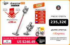 【Promo Code:08ESOW15】Dreame Aspirador inalámbrico portátil V11 para el hogar, aspiradora con pantalla OLED, con colector de polvo y limpiador de alfombras con filtro 25kPa|Aspiradoras|