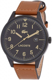Lacoste Reloj Analógico para Hombre de Cuarzo con Correa en Piel, 2011021