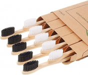 Cepillo Dientes Bambu 10 unidades, 100% libre de BPA, diseño individual, Biodegradables Ecológicos y Embalaje Reciclable ,natural, ecológico