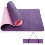 AISITIN Esterilla Yoga Antideslizante Esterilla Deporte Yoga Mat Hecho de TPE Ecológico con Alineación Corporal Líneas para Pilates Fitness Todo Tipo Yoga Deporte 183 x 66 x 0.8cm