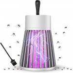 Upgrade Go Mosquito Zapper, 360 ° Electronic Fly Zapper Interior Super-Fast Electric Bug Zapper, Mosquito Killer USB LED Light Mosquito Killing Lamp para mosquitos, insectos, moscas (gris, recarga)