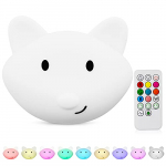 Niños luz de la Noche de los niños Multicolor de Silicona,Tap Control Sensible,Iluminación Recargable USB,9 colores disponibles,temporizador de apagado automático