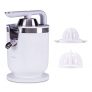 NEW CHEF – Exprimidor Eléctrico Zumo de Palanca Juicer Excellence Blanco (300W), 2 Tamaños Cono, con Función Antigoteo y ON/OFF Automático. Exprimidor Semiprofesional Desmontable y Fácil de Limpiar