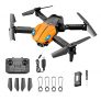 4k Drone para adultos Niños – Cámaras duales HD Fotografía aérea Quadcopter plegable Principiantes Easy Play, 2021 El más nuevo Senderismo Pathfinder WiFi FPV Transmisión GPS(naranja)