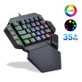 TOP STAR Teclado mecánico para juegos de una mano K50 RGB retroiluminado con reposamuñecas, cable USB, 35 teclas, no requiere controlador, admite grabación / eliminación de macros