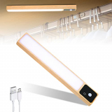 Luz Led para Armario de Interior, USB Recargable Luces LED Armario con Sensor Movimiento y 2 Tiras Magnéticas, Atenuación continua Luz blanca Material de alcanfor, para Dormitorio, Cocina, Escaleras