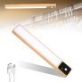 Luz Led para Armario de Interior, USB Recargable Luces LED Armario con Sensor Movimiento y 2 Tiras Magnéticas, Atenuación continua Luz blanca Material de alcanfor, para Dormitorio, Cocina, Escaleras