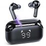 TIMU Auriculares Inalámbricos 5.3, Auriculares Bluetooth 60 Horas reproducción con Pantalla de alimentación LED, Llamadas claras CVC8.0, 14.2 mm Controlador Dinámico, IPX7 Impermeable