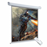 HOMCOM Pantalla del Proyector Eléctrica Portátil Universal Pantalla para Proyección Motorizada 100″ 4:3 con Control Remoto Cine en Casa Presentaciones Colgada de Pared