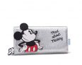 Disney, Mad About Mickey – Cartera con Efecto Purpurina, Color Plateado, Billetera Rígida y Robusta, Compartimentos Múltiples, Sistema de Cierre Práctico, Dim. 18 x 10 x 2.5 cm Gris