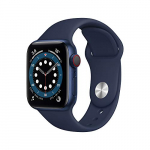 Apple Watch Series 6 (GPS + Cellular, 40 mm) Caja de Aluminio en Azul – Correa Deportiva Azul Marino Intenso