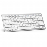OMOTON Teclado Bluetooth Español Ultra-Delgado para iPad/iPad Pro/iPad Air/iPad Mini/iPhone y Todas Sistemas de iPadOS/iOS, No se Adapta a Mac, Macbook – Blanco