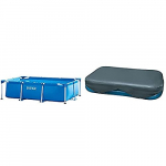 Intex 28271Np Small Frame Piscina Desmontable, 260 X 160 X 65 Cm, 2.282 Litros + 58412Np Cobertor Rectangular Piscina 305 X 183 Cm Y 262 X 175 Cm