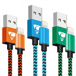 Aioneus Cargador iPhone Carga Rápida MFi Certificado Cable iPhone 2M 3Pack Cable Lightning Trenzado Nylon Movil Cable para iPhone 12 Pro MAX Mini 11 Pro XS XR X 10 8 7 6s 6 Plus 5s SE 2020, iPad iPod