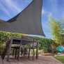 HAIKUS Toldo Vela Triangular 4x4x4 m, Vela de Sombra Triángula HDPE, Transpirable, Resistente y 95% Protección Rayos UV para Exterior, Jardín, Terrazas (Grafito)
