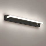 ECOBRT LED Espejo Lámparas Negro Baño Espejo Lámparas Interior 9W 42cm Largo Negro Moderno Apliques Con Acrílico IP44