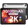 DOOGEE R10 Tablet 10 Pulgadas 15GB RAM 128GB ROM (2TB SD), Android 13 Tablet Rugerizada 2K Pantalla FHD, 20MP+16MP Cámara, Batería 10800mAh 18W Helio G99/4G Dual SIM/WiFi6/Face ID/OTG/GPS 2024