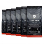 Marca Amazon – Happy Belly Select Café Colombia tostado y molido, 1.36 kg (6 packs de 227 gr) – Certificado por Rainforest Alliance