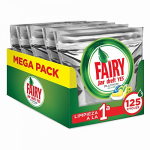 Fairy Platinum All in One, Pastillas Lavavajillas, 125 cápsulas (5 x 25), Mega Pack