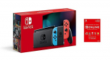 Nintendo Switch – Consola Estándar, Color Azul Neón/Rojo Neón (Modelo 2019) Switch Online – 12 Meses (Código de Descarga)