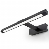 TYhogar LED Temperatura de Color Regulable Aplique De Pared de Espejo, 40CM 8W Lámpara de Pared Negro Cepillado Luces de Lectura Con Portalámparas Giratorio Luz De Pared De Imagen y Exhibición