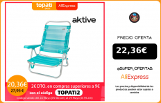 Silla multiposición aluminio Aktive Beach Mediterráneo, Sillas de playa, Sillas plegables con respaldo, Silla plegable camping|Sillas de playa|