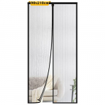 Mosquitera Puerta Magnetica, Hommie 90x210cm Cortina Mosquitera Cierre Magnético Automáticamente, Mosquitera Magnética Anti-Viento/Antimosquitos/Anti-Rasgaduras, para Puerta de Sala/Balcón/Patio,Negro