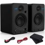 Estudios Monitor Altavoz Moukey Bluetooth Sistema de Audio Altavoz Monitor de Escenario 2.0 Estéreo 3″ Sistema de Altavoces Karaoke para la producción de música o mezcla, juegos, madera-MA20-2 (Par)