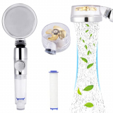 icyant Cabezal de ducha turbo, cabezal de ducha de mano impulsado por hélice, cabezal de ducha de ahorro de agua, giratorio de 360°, potente cabezal de ducha de alta presión, fácil de instalar