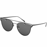 EFE Gafas de Sol para Niñas Mujeres de pequeño con Montura de Metal y Lentes Planas de Ojo de Gato Transparentes sin bordes Energético Retro Color Caramelo Protección UV400 Gris