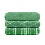 TRIDENT Toalla Gimnasio – Play (Verde, 3 Piezas Toalla Juego) Certificado Gots, Algodón Orgánico, 450 gsm, Súper Suave, Altamente Absorbente, De Secado Rápido, Fácil Cuidado, Gimnasio, Multiusos