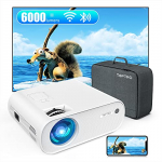 Proyector WiFi Bluetooth, TOPTRO 6000 Lúmenes Mini Proyector Portátil Soporta Full HD 1080P[Estuche de Transporte Incluido], Proyectores Cine en Casa, LED 90000H, Zoom X/Y, para TV Stick/PS5/PC/Phone