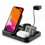 MeesMeek Cargador Inalámbrico Rápido con Despertador, 15W Qi Wireless Charger para iPhone 12 11 Pro XR XS X Samsung Galaxy S20 S10 Google LG, 5W para Auriculares, etc. QC 3.0 Adaptador Incluida