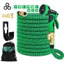 Aottom Manguera de Jardín Extensible 15M/50FT – Manguera de Agua Elástica con 9 Funciones de Rociado Interfaces 1/2 y 3/4 para Riego y Limpieza de Duchas de Jardín