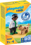 PLAYMOBIL 1.2.3 70407 Veterinario con Perro, De 1,5 a 4 años