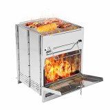 Barbacoa Portátil, Maxjaa parrilla de carbón de acero inoxidable plegable integrada, parrilla de barbacoa portátil con bolsa de almacenamiento, para jardín, picnic al aire libre 8.26 * 8.26 * 10.63in