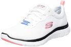 Skechers Flex Appeal 4.0 Brilliant View, Zapatillas Mujer, White Mesh/Black/Pink Trim, 39 EU