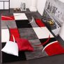 Paco Home Alfombra De Diseño Perfilado – A Cuadros En Rojo Negro, tamaño:120×170 cm