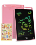 Genialba Tableta de Escritura LCD de Colores de 8,5, Tablero de Dibujo Electrónico – Tablero de Grafiti con Pizarra de Dibujo Borrable Portátil, Regalo para Niños (Rosa)