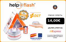 HELP FLASH SMART luz de emergencia baliza v16 AUTÓNOMA de señalización de emergencias con linterna homologada por DGT|Lámpara de señalización|