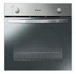 Candy Smart FCS 100 X/E, Horno Eléctrico, 70L, Horno eléctrico empotrado, Cuba para Limpieza por Agua, 4 Funciones, 2 Mandos Mecánicos, Puerta Doble Cristal Desmontable, Clase A, Acero Inoxidable