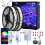 HAYAYO Tira LED Alexa 15m, Tira LED RGB 5050 Music Sync con Remote APP Smart WIFI controlada, Luces LED iluminacion para Decoracion Habitacion Partido, Luz LED Compatibles con Alexa, Google Home