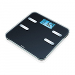Beurer BF 185 – Báscula de análisis para medir peso, grasa corporal, agua corporal, masa muscular y ósea, con cálculo de las necesidades de calorías AMR, con 10 memorias de usuario